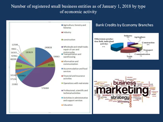 Number of registered small business entities as of January 1, 2018 by type