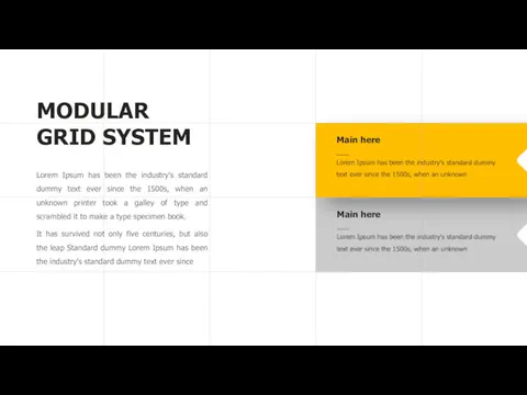 MODULAR GRID SYSTEM Lorem Ipsum has been the industry's standard