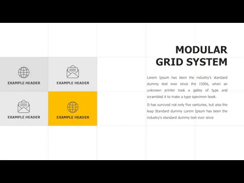 MODULAR GRID SYSTEM Lorem Ipsum has been the industry's standard