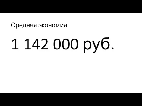 Средняя экономия 1 142 000 руб.