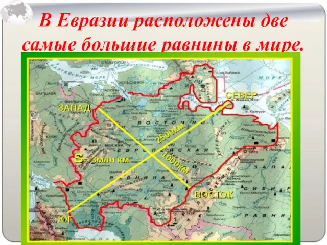 В Евразии расположены две самые большие равнины в мире.