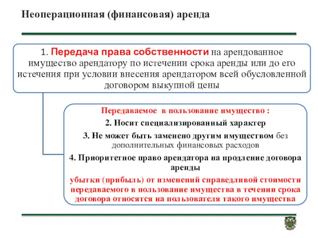 Неоперационная (финансовая) аренда