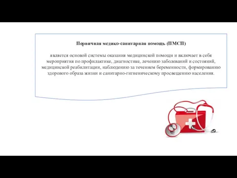 Первичная медико-санитарная помощь (ПМСП) является основой системы оказания медицинской помощи