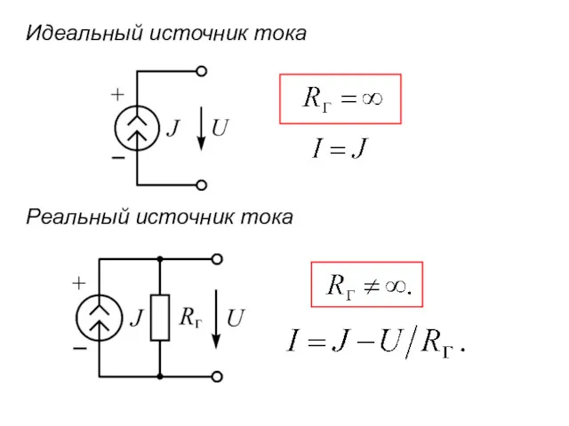 Идеальный источник тока Реальный источник тока