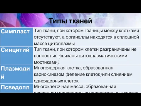 Типы тканей