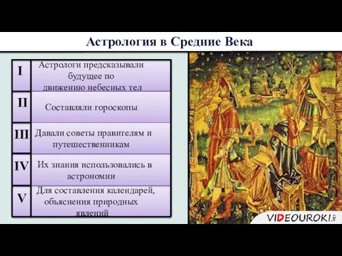 Астрологи предсказывали будущее по движению небесных тел Составляли гороскопы Давали