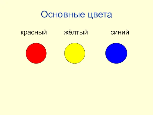Основные цвета красный жёлтый синий