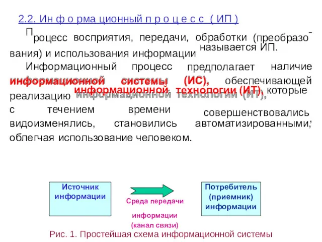 2.2. Ин ф о рма ционный п р о ц