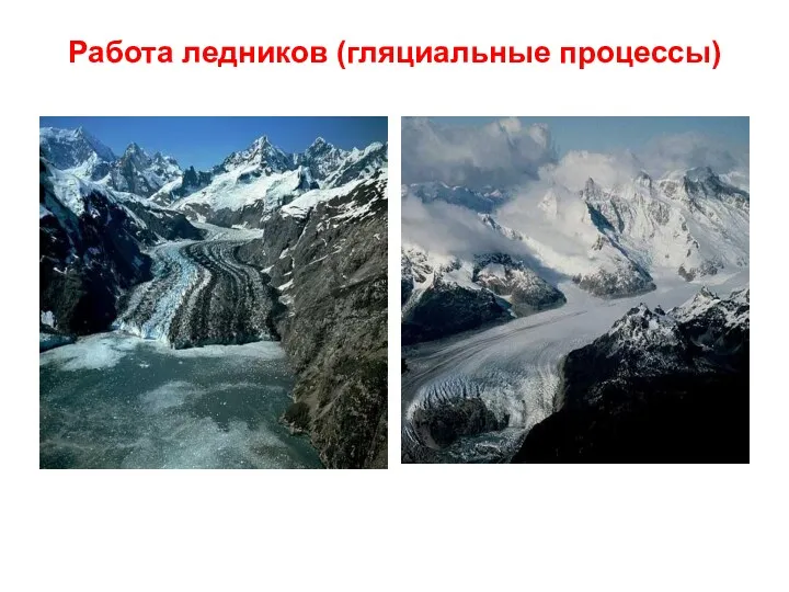 Работа ледников (гляциальные процессы)