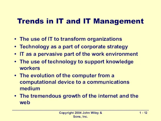 Copyright 2004 John Wiley & Sons, Inc. 1 - Trends