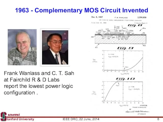 1963 - Complementary MOS Circuit Invented Frank Wanlass and C.
