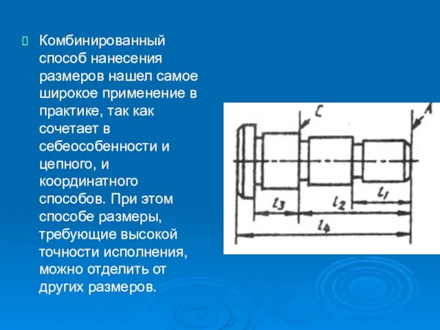 Комбинированный способ нанесения размеров нашел самое широкое применение в практике,