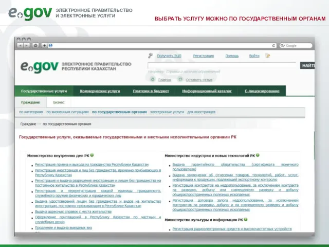ВЫБРАТЬ УСЛУГУ МОЖНО ПО ГОСУДАРСТВЕННЫМ ОРГАНАМ