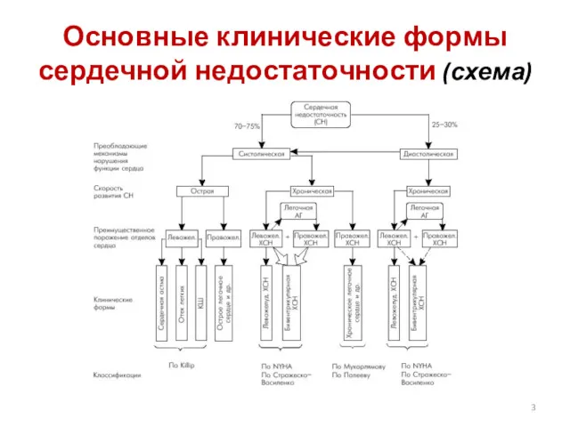 Основные клинические формы сердечной недостаточности (схема)