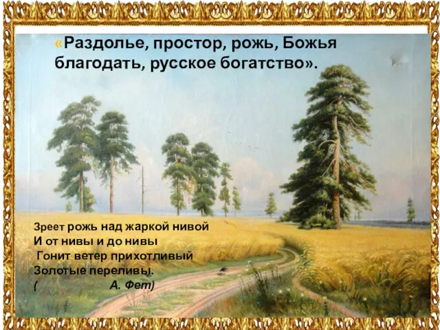 «Раздолье, простор, рожь, Божья благодать, русское богатство». Зреет рожь над