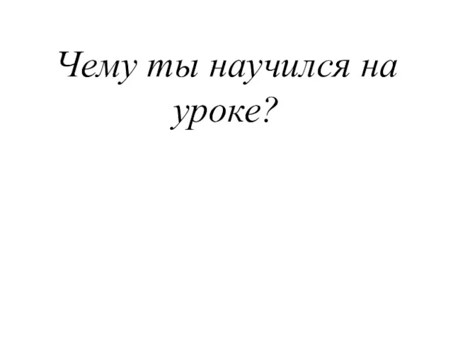 Чему ты научился на уроке?