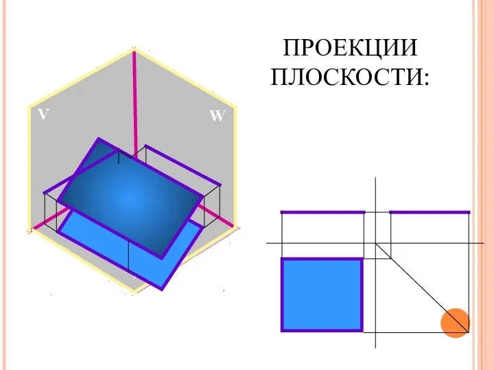 H V W ПРОЕКЦИИ ПЛОСКОСТИ: