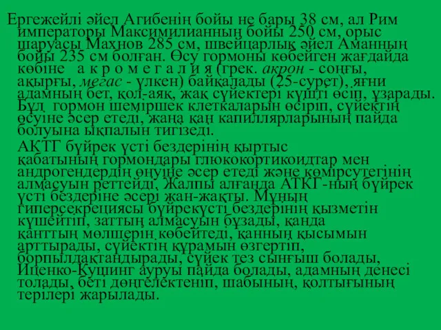 Ергежейлі әйел Агибенің бойы не бары 38 см, ал Рим