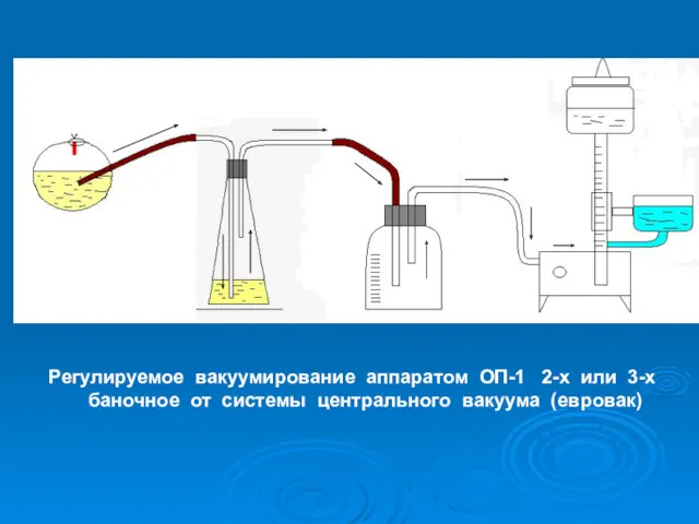 Регулируемое вакуумирование аппаратом ОП-1 2-х или 3-х баночное от системы центрального вакуума (евровак)