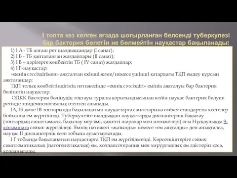 I топта кез келген ағзада шоғырланған белсенді туберкулезі бар бактерия