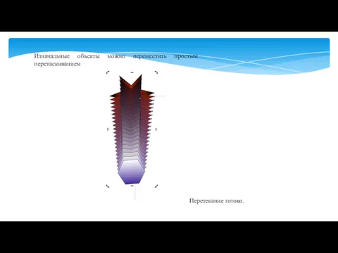 Изначальные объекты можно переместить простым перетаскиванием Перетекание готово.