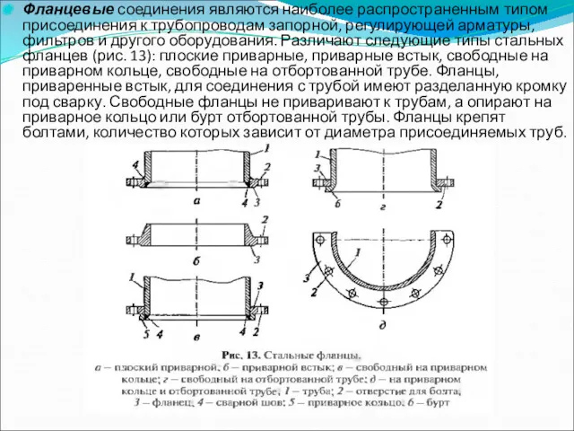 Фланцевые соединения являются наиболее распространенным типом присоединения к трубопроводам запорной,