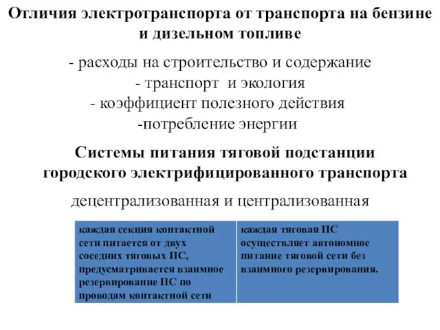 Отличия электротранспорта от транспорта на бензине и дизельном топливе - расходы на строительство