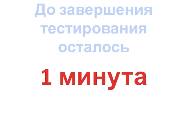 До завершения тестирования осталось 1 минута