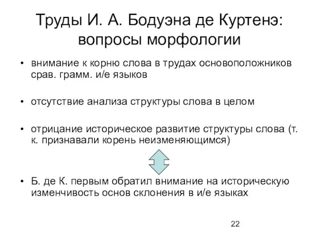 Труды И. А. Бодуэна де Куртенэ: вопросы морфологии внимание к