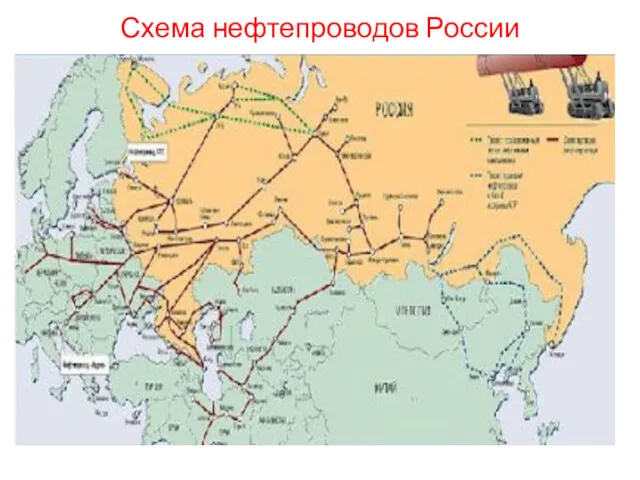 Схема нефтепроводов России