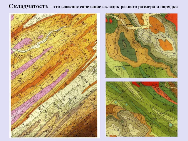 Складчатость – это сложное сочетание складок разного размера и порядка