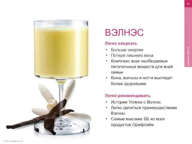 © 2016 Oriflame SA НАШИ ПРОДУКТЫ Легко покупать Больше энергии