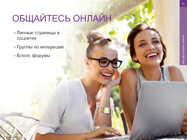 © 2016 Oriflame SA МЕТОДЫ ПРОДАЖ, ОНЛАЙН ОБЩАЙТЕСЬ ОНЛАЙН Личные