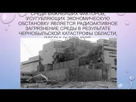 СРЕДИ ВАЖНЕЙШИХ ФАКТОРОВ, УСУГУБЛЯЮЩИХ ЭКОНОМИЧЕСКУЮ ОБСТАНОВКУ ЯВЛЯЕТСЯ РАДИОАКТИВНОЕ ЗАГРЯЗНЕНИЕ СРЕДЫ