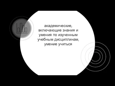 академические, включающие знания и умения по изученным учебным дисциплинам, умение учиться