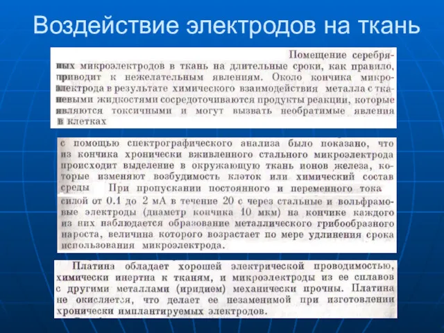 Воздействие электродов на ткань