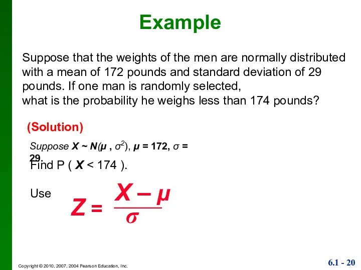 Example Find P ( X Use Suppose X ~ N(μ