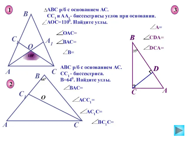 АВС р/б с основанием АС. СС1 и АА1- биссектрисы углов