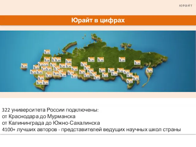 322 университета России подключены: от Краснодара до Мурманска от Калининграда до Южно-Сахалинска 4100+