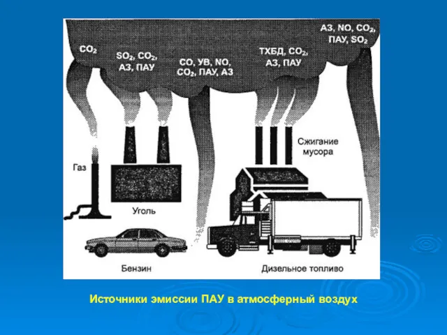 Источники эмиссии ПАУ в атмосферный воздух