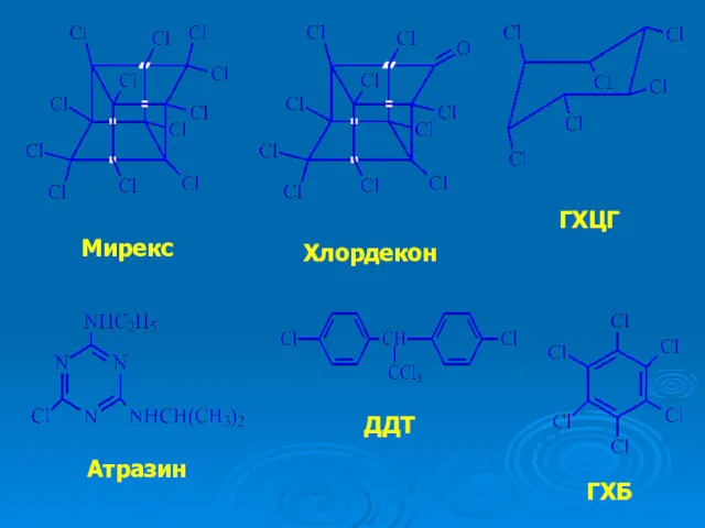 Мирекс Хлордекон ГХЦГ Атразин ДДТ ГХБ