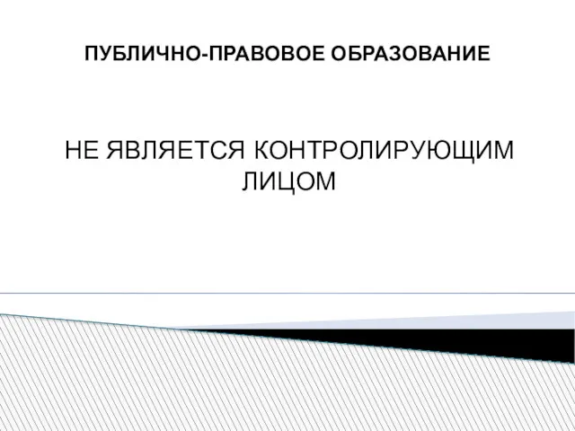 ПУБЛИЧНО-ПРАВОВОЕ ОБРАЗОВАНИЕ НЕ ЯВЛЯЕТСЯ КОНТРОЛИРУЮЩИМ ЛИЦОМ