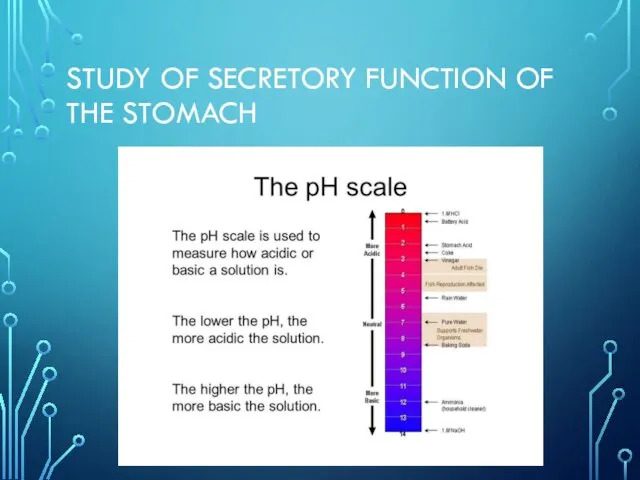 STUDY OF SECRETORY FUNCTION OF THE STOMACH