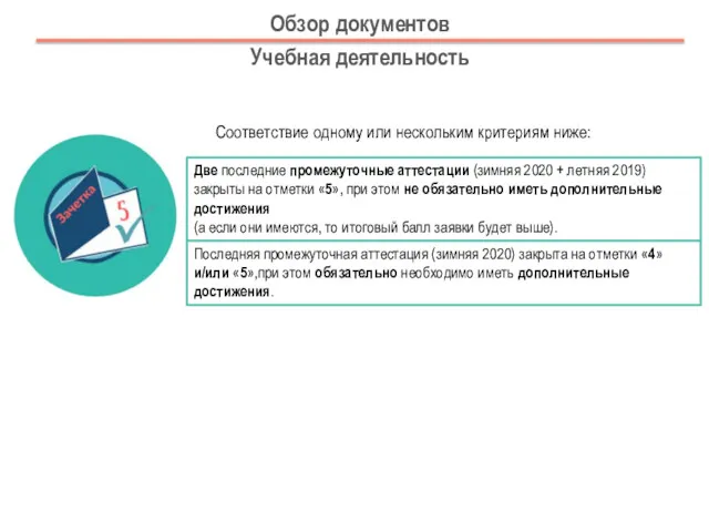 Обзор документов Учебная деятельность Две последние промежуточные аттестации (зимняя 2020 + летняя 2019)