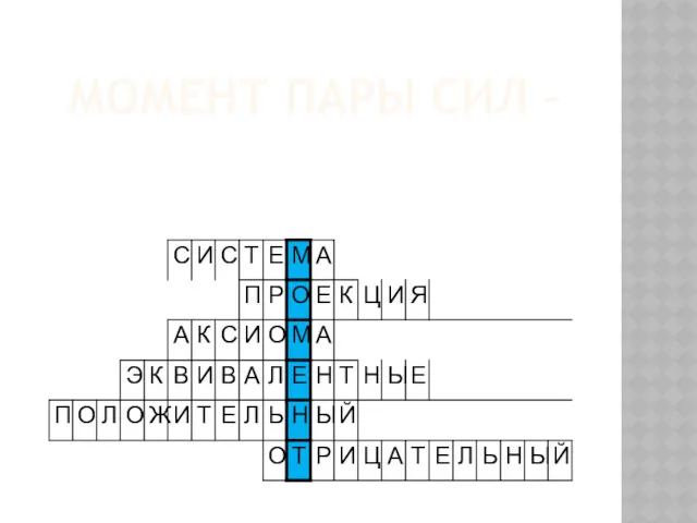 МОМЕНТ ПАРЫ СИЛ –