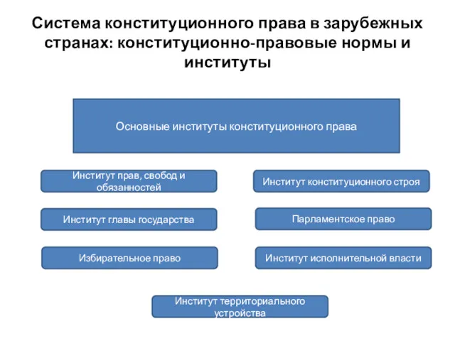 Система конституционного права в зарубежных странах: конституционно-правовые нормы и институты