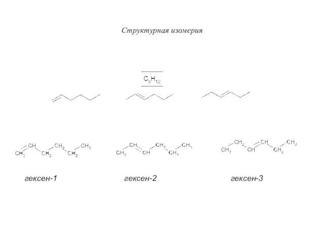 Структурная изомерия гексен-1 гексен-2 гексен-3