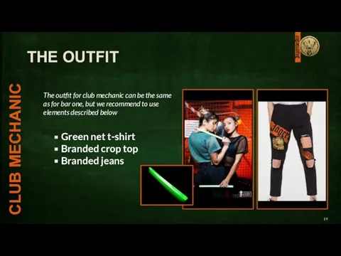 Green net t-shirt Branded crop top Branded jeans THE OUTFIT