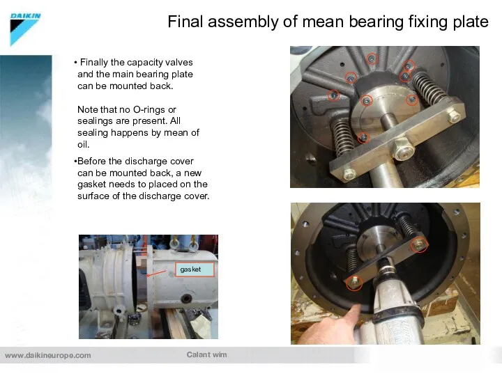 Calant wim Final assembly of mean bearing fixing plate Finally
