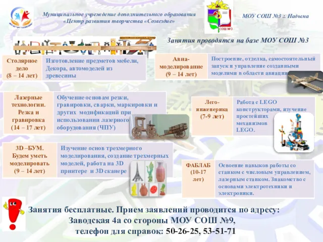 Муниципальное учреждение дополнительного образования «Центр развития творчества «Созвездие» МОУ СОШ